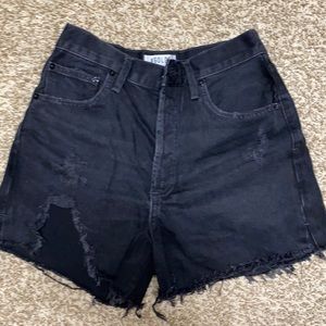AGoldE Black destroyed denim shorts
